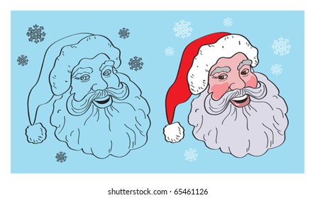 Vector  portrait of Santa Claus