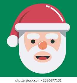 vector portrait of santa claus. cheerful Santa Claus head for Christmas celebrations.