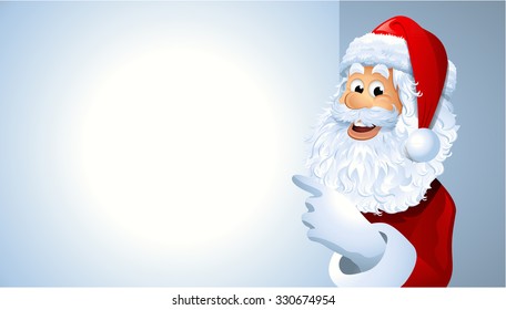 Vector portrait of Santa Claus showing billboard