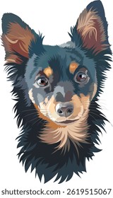 Retrato vetorial de um terrier de brinquedo em um fundo transparente