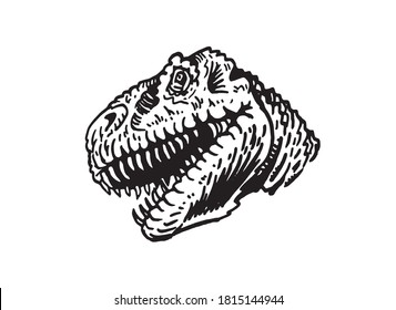 vector portrait of tyrannosaurus  isolated on white background, element for typography , design and tattoo