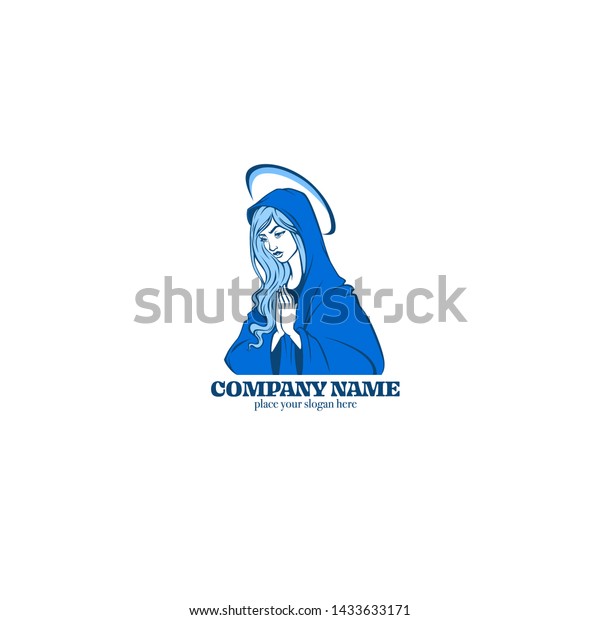 Vector Portrait Virgin Mary Your Logo Stock Vector (Royalty Free ...