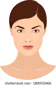 Vector Portrait Young Brunette Stock Vector (Royalty Free) 1800510406 ...