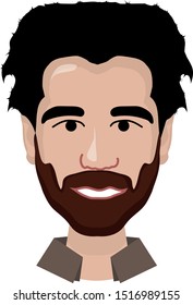 Vector portrait of a young man on an isolated background