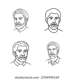 Retratos vetoriais do homem famoso