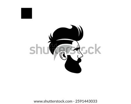 Vector portraits of women and men Group of people. Haircuts, beards, mustaches set vector illustration. Man stands , walk and run icon set. 