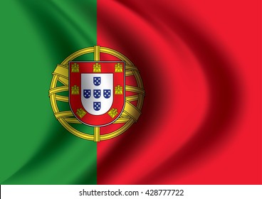 Vector Portugal flag blowing in the wind