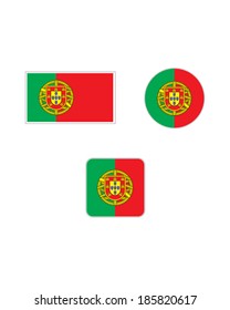 Vector Portugal Flag Icon Set