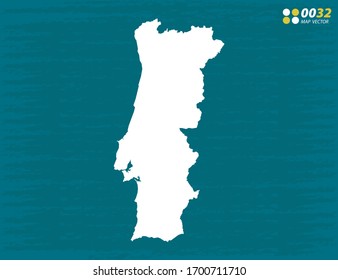 Mapa del vector de Portugal sobre fondo oscuro.