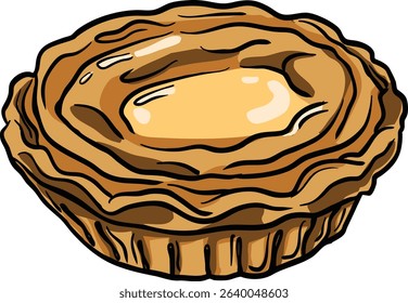vector of portuguese egg tart illustration colorful