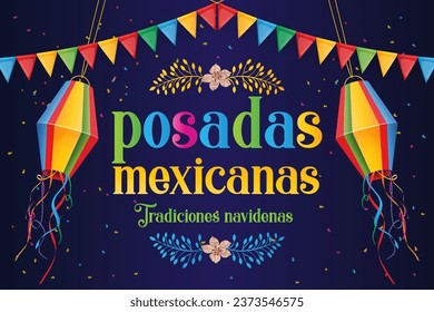 Vector posadas mexicanas vector illustration. Holiday poster.