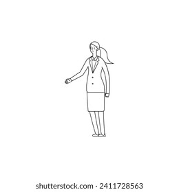 vector pose with black outline illustration