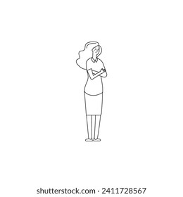 vector pose with black outline illustration