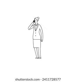 vector pose with black outline illustration