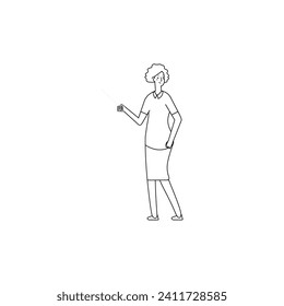 vector pose with black outline illustration