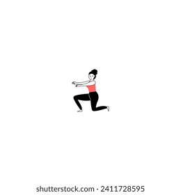 vector pose with black outline illustration