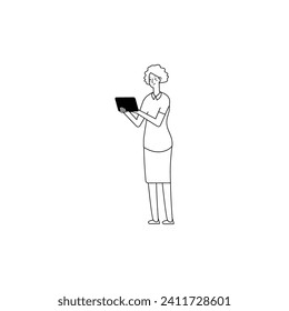vector pose with black outline illustration