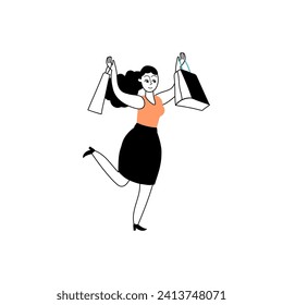pose vectorial de persona feliz en ilustración de camisa naranja