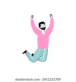 vector pose of people on holiday at the beach beach