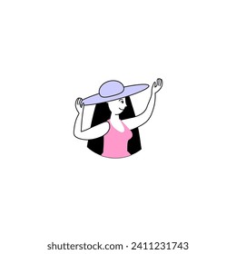 vector pose of people on holiday at the beach beach