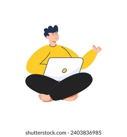 vector pose of person in yellow clothes.beauty