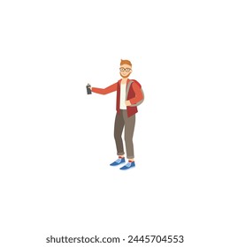 Vektorgrafik Pose eines Weltkunsttages Malerei Künstlermalerei
