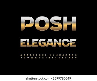 Vector Posh Elegance Alphabet Letters and Numbers. Trendy Luxury Font
