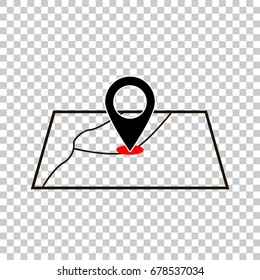 Vector positioning icon. Geolocation. Location. A mark on the map. Vector icon 