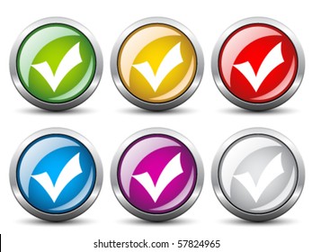 Vector positive check mark buttons