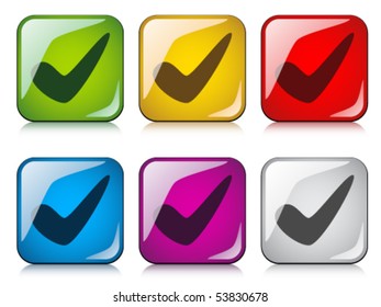 botones de marca de verificación positiva de vector