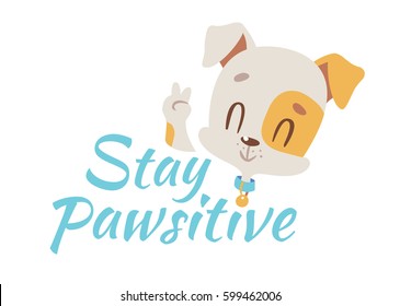 Vector positive dog cartoon illustration