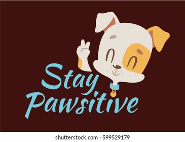 Vector positive dog cartoon illustration