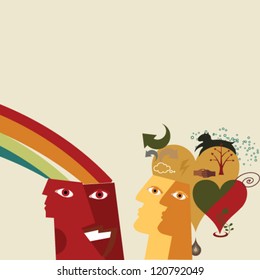 Vector positive thinking illustration