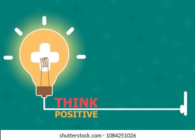 Vector of positive thinking on a green background. With work space.
Think positive concept.