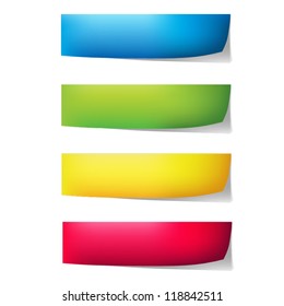 Vector post it background color blue green yellow red eps10 banner for design