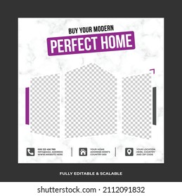 Vector post banner ads design for real estate business