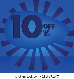 Vector Post For Business 10% Off, Ten Dollars Off, Sale Blue Tones For Post