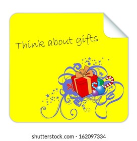 Vector Post it for Christmas Gifts