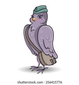 Vector Post Pigeon Illustration