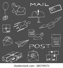 Vector post service icons set