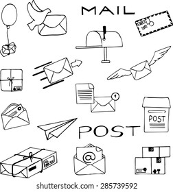 Vector post service icons set