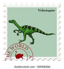 vector, post stamp dinosaur