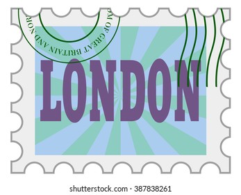vector, post stamp of London