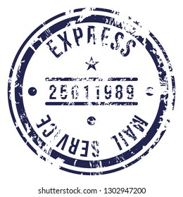 Vector Postage Stamp. Express Mail Service Seal.