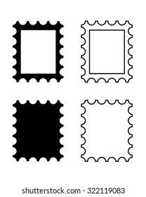 Vector Postage Stamp Icon Set