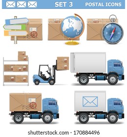 Vector Postal Icons Set 3