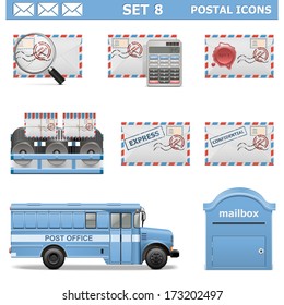 Vector Postal Icons Set 8