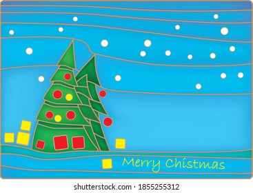 Postal vectorial para Navidad y Año Nuevo. Tarjeta luminosa para felicitaciones y buenos deseos