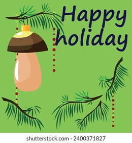 Imagen navideña de postal vectorial. Una postal con la impresión de Año Nuevo.