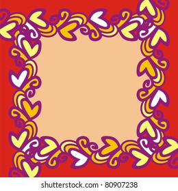 vector postcard consist of colorful patterns. Vector illustration